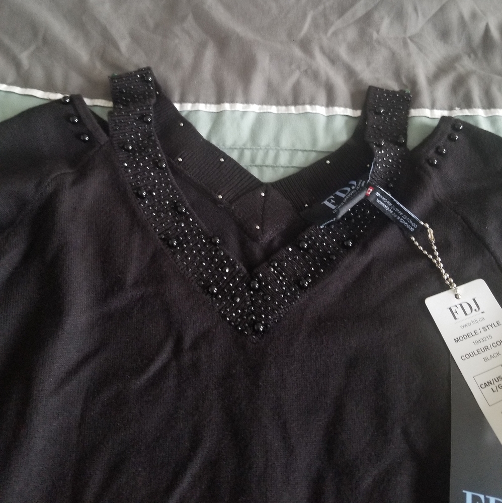 FDJ sweater with beaded neackline